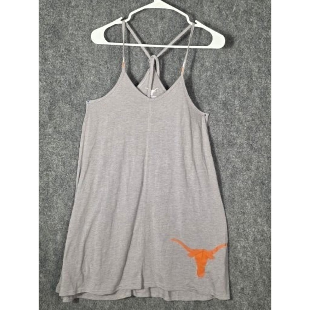 We Are Texas Women XS‎ Heather Grey Longhorns Logo Racerback Tank Top UT Austin
